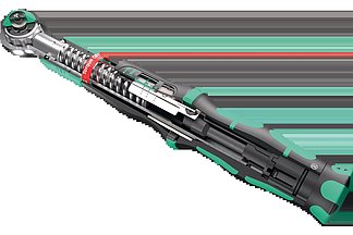 Safe-Torque torque wrench with slide-over mechanism – excessive torque cannot be applied.