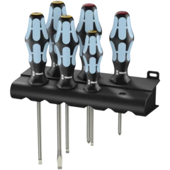3334/6 Screwdriver set, stainless and rack, 6 pieces