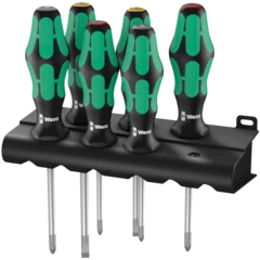 335/350/355/6 Screwdriver set Kraftform Plus Lasertip and rack, 6 pieces